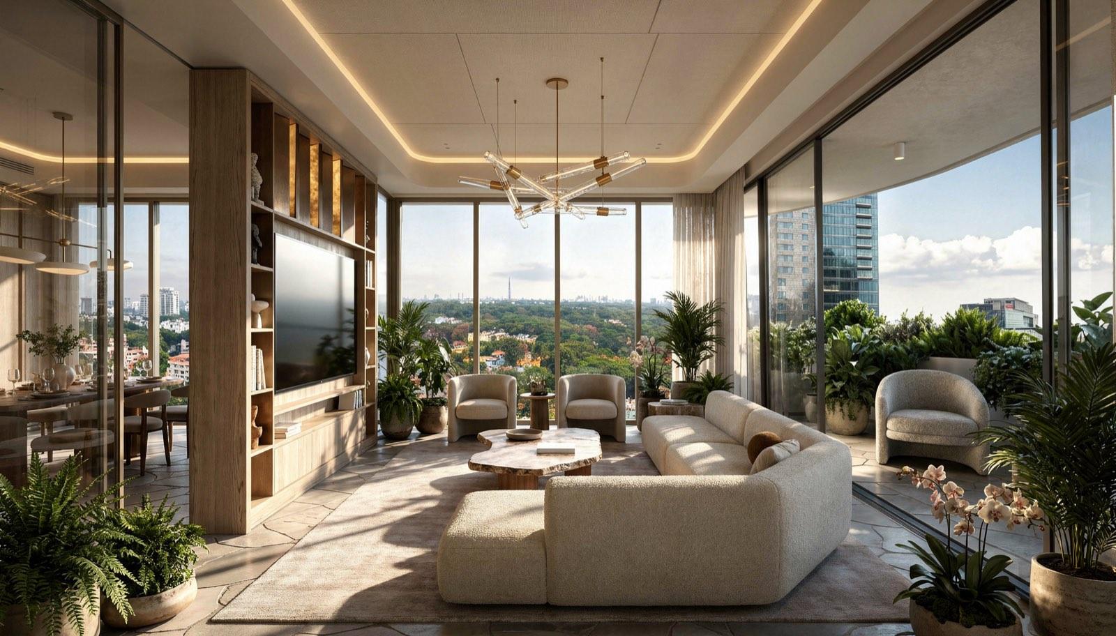 Living room at Four Seasons Residence Bangalore